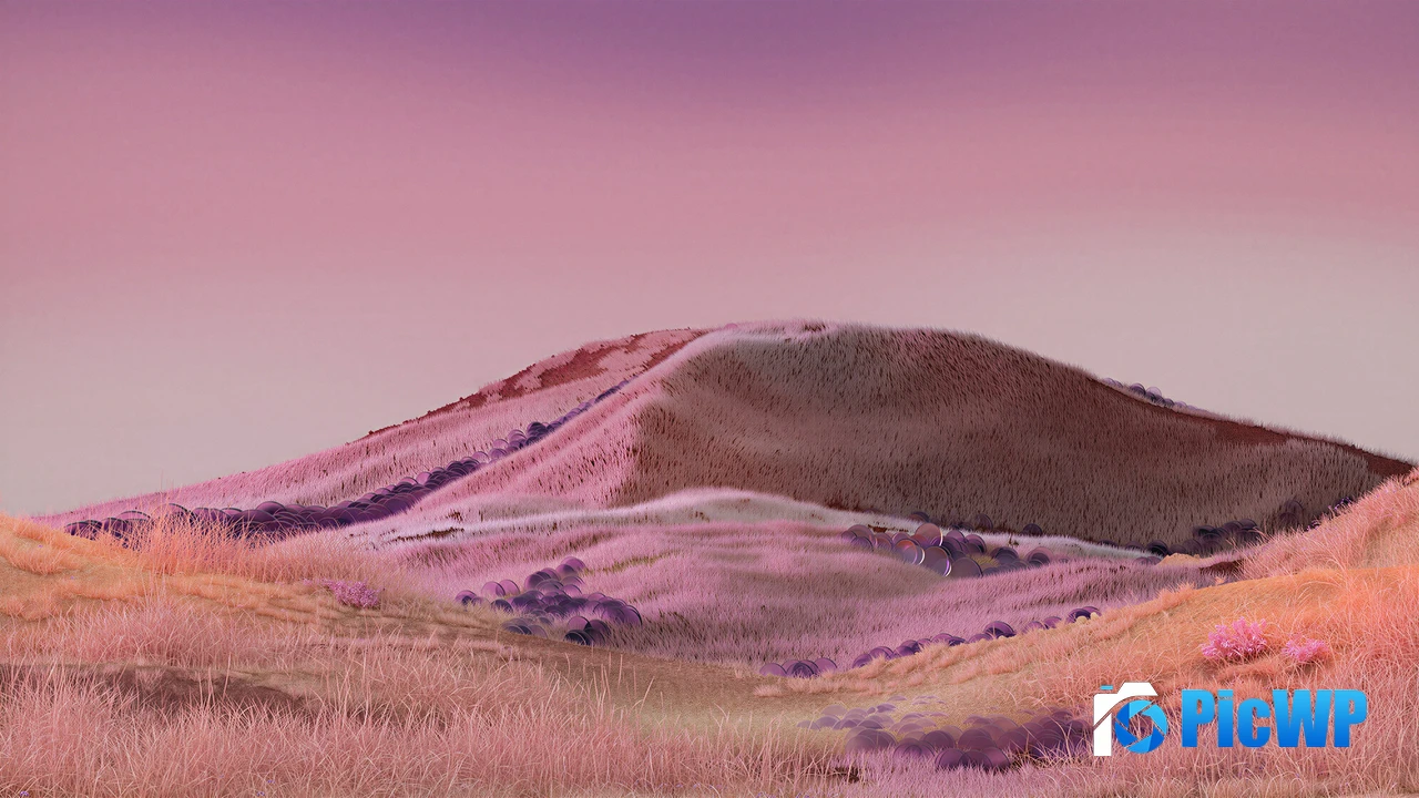 Rolling hills Pink aesthetic 4K PC Wallpaper