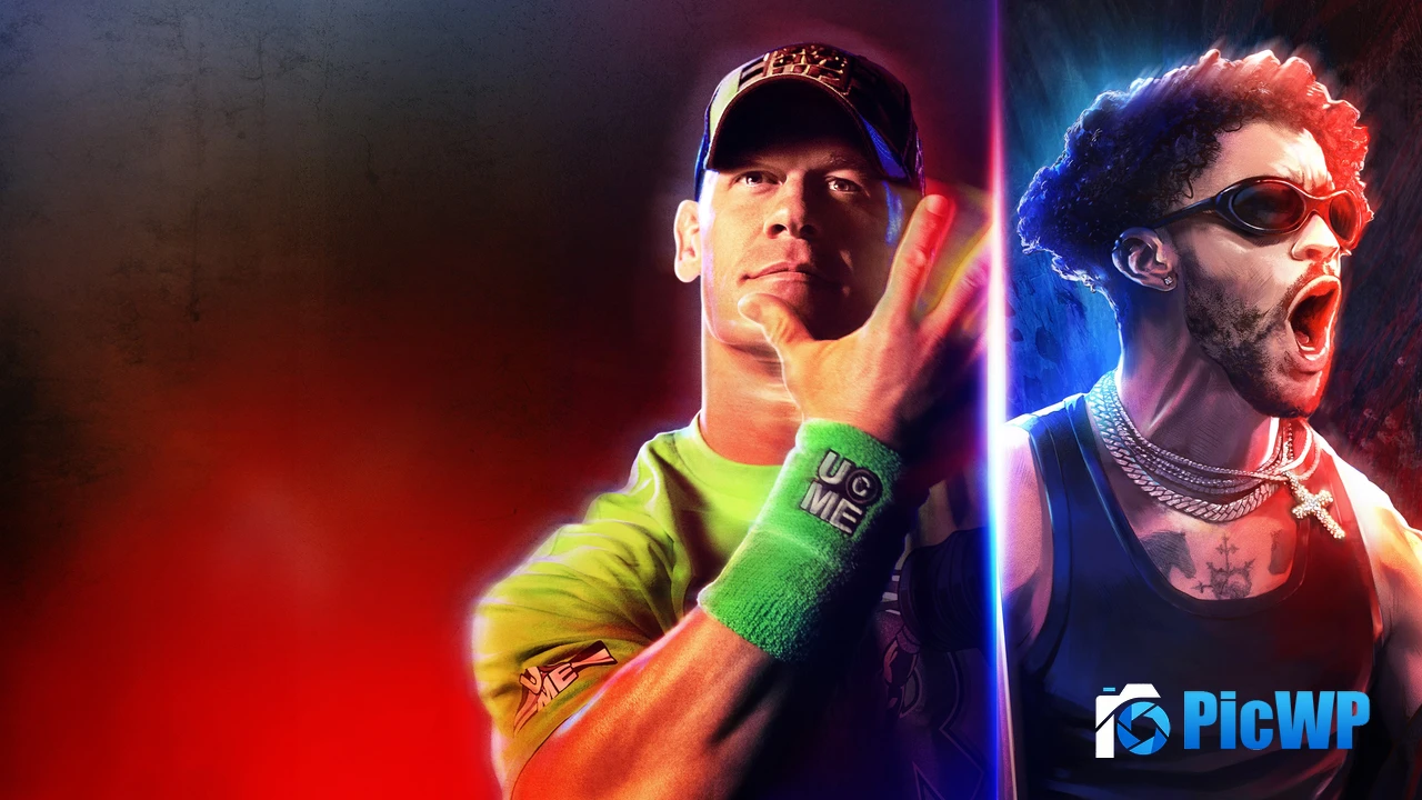 John Cena Bad Bunny WWE 2K23 Special Edition 4K PC Wallpaper