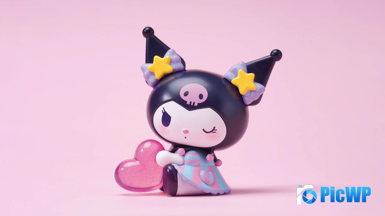 Kuromi Pink Heart 4K PC Wallpaper