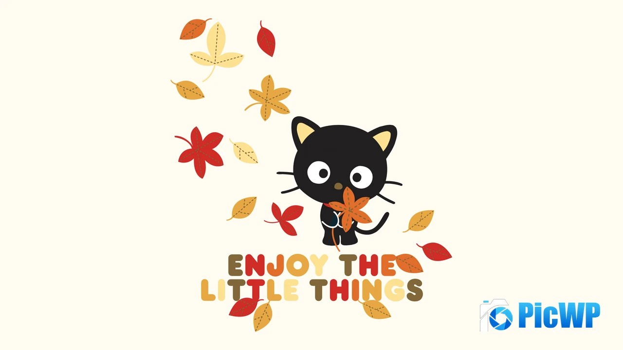 Chococat 'Enjoy the Little Things' Quote 4K PC Wallpaper