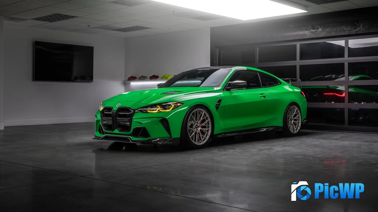 BMW M4 Green car 4K PC Wallpaper