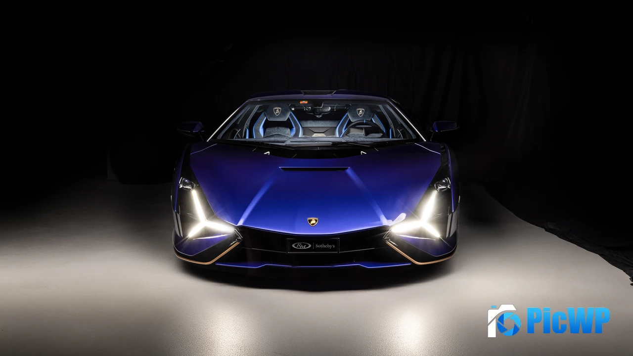 Lamborghini Sián FKP 37 Blue car 4K PC Wallpaper