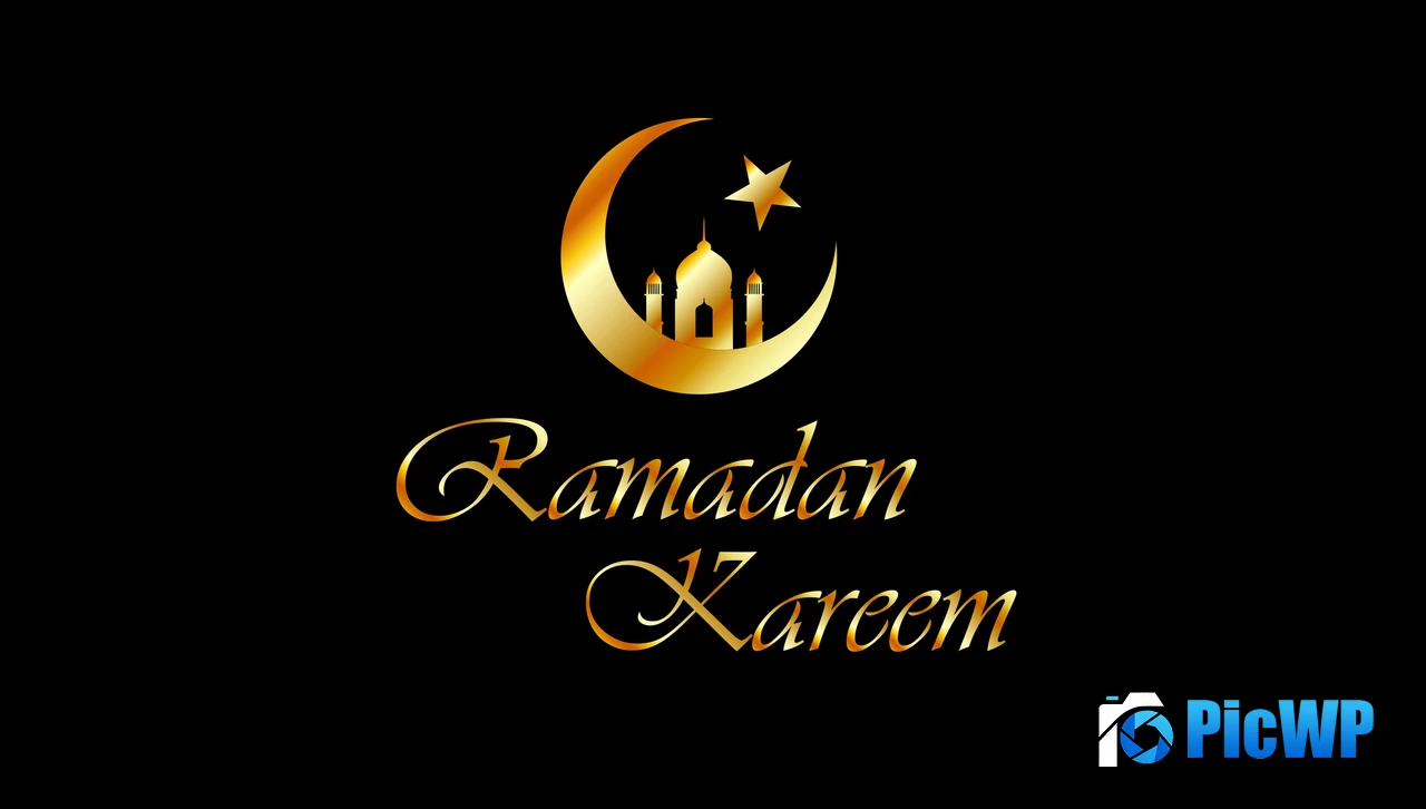 Ramadan Kareem Black background 4K PC Wallpaper