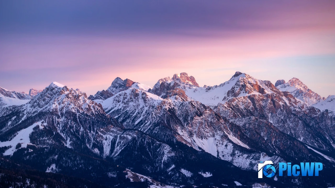 Snow mountains Gradient sky 4K PC Wallpaper