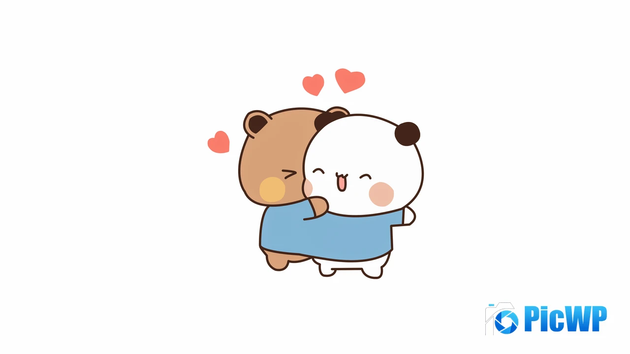 Milk and Mocha Bears Kawaii couple 4K PC Wallpaper