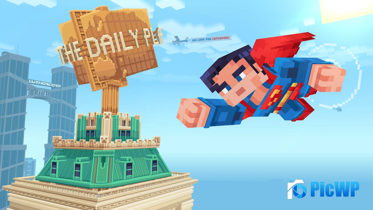 Superman Minecraft 4K PC Wallpaper
