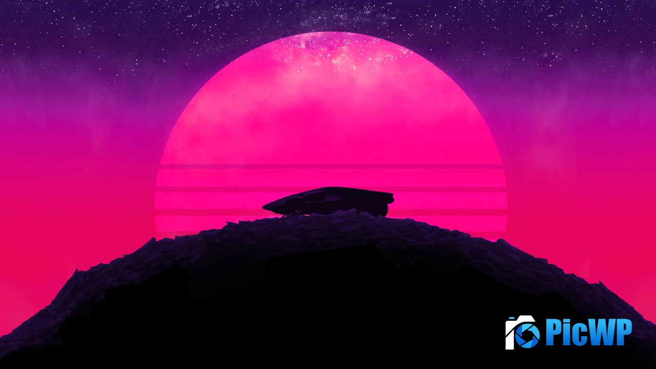 Neon background Sunset 4K PC Wallpaper