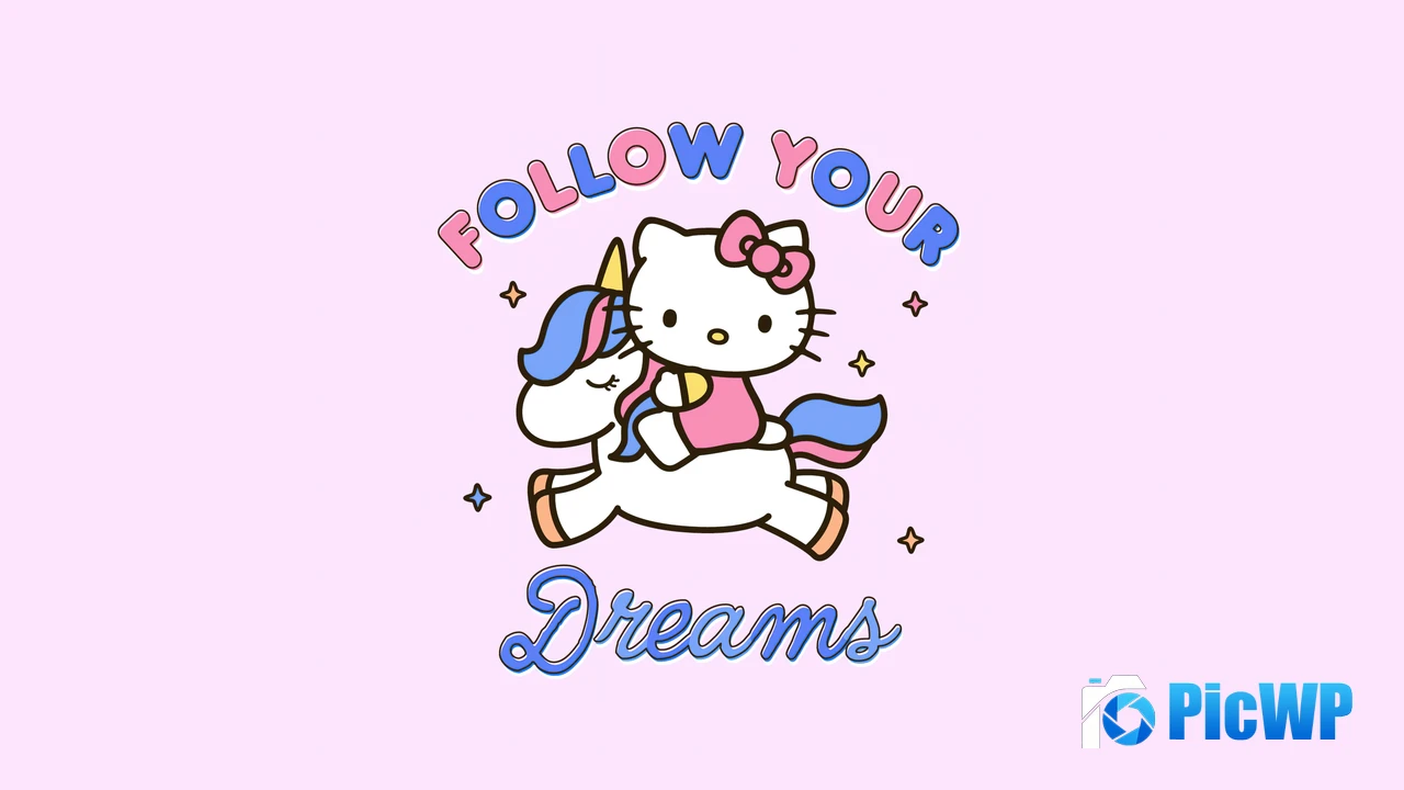 Follow your Dreams Hello Kitty background 4K PC Wallpaper