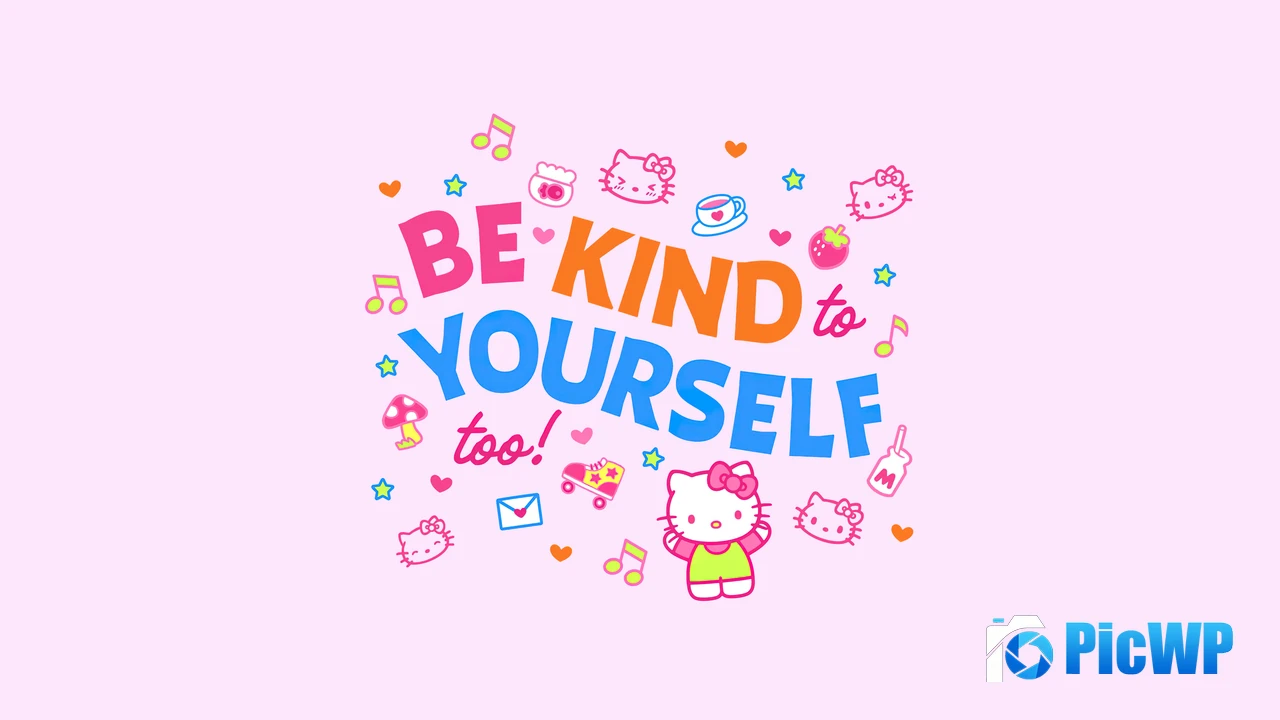 Be kind yourself Pink background 4K PC Wallpaper
