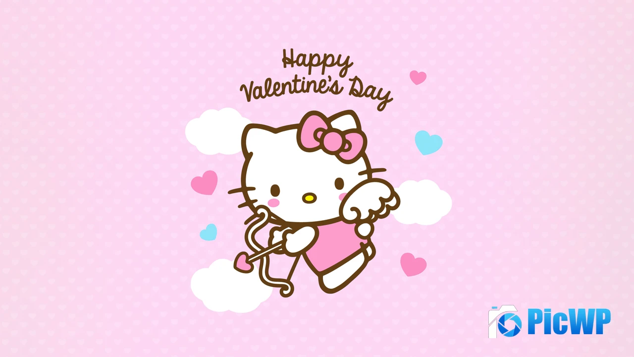 Happy Valentine's Day Hello Kitty 4K PC Wallpaper