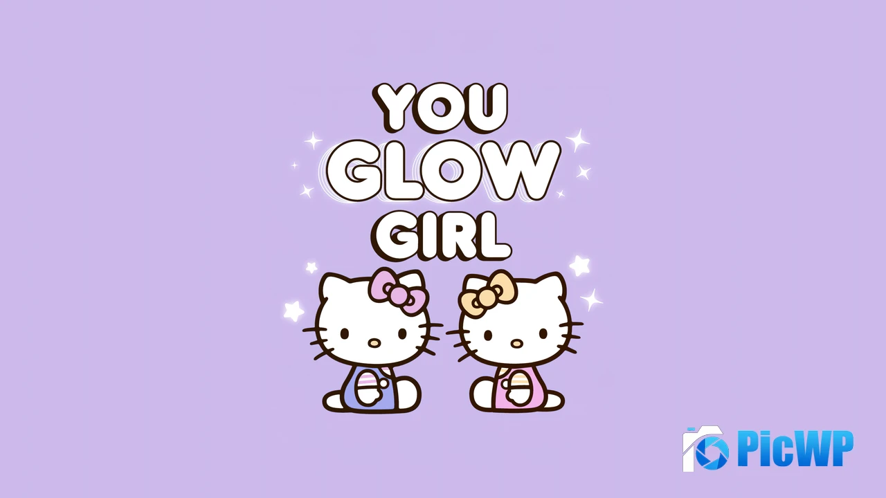 You glow girl Cute hello kitties 4K PC Wallpaper