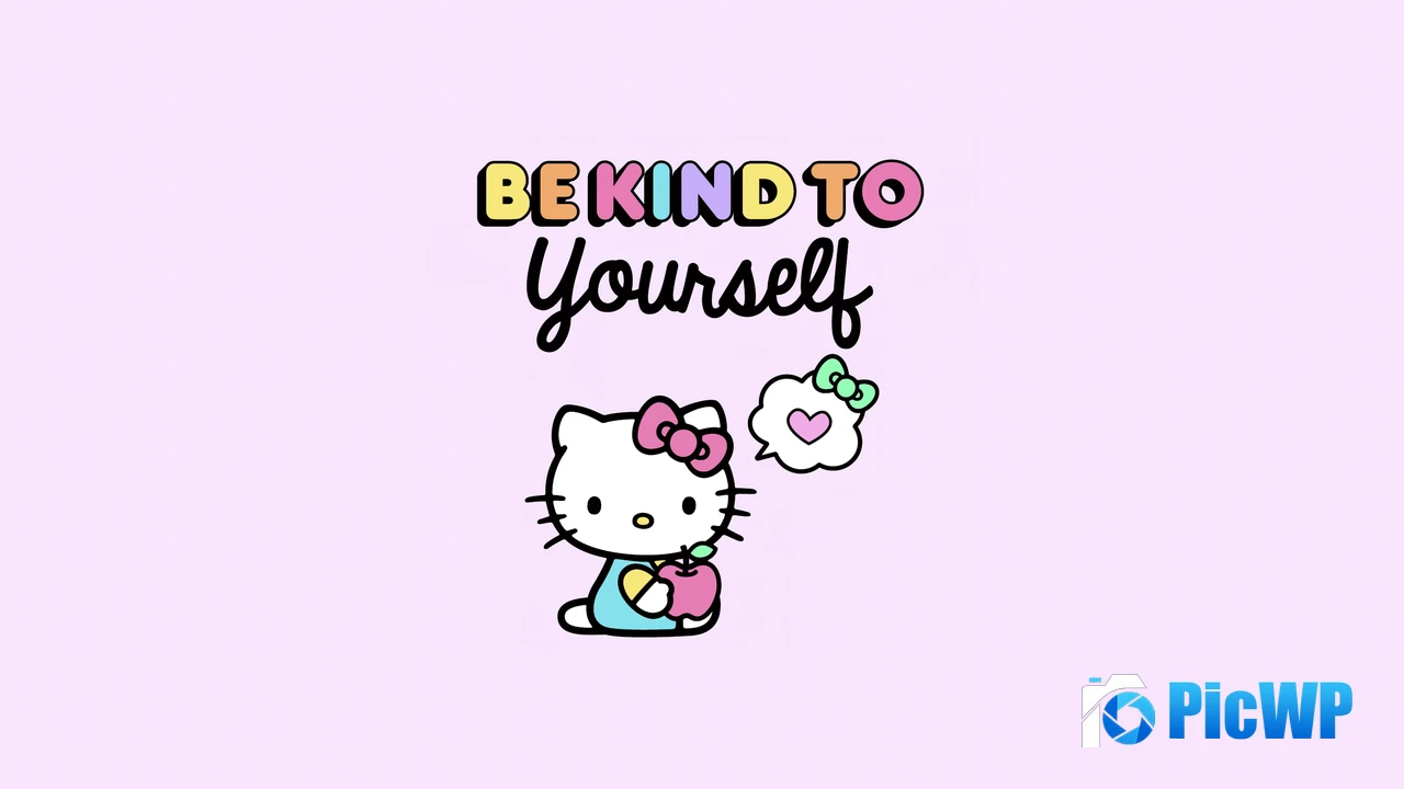 Be kind yourself Hello Kitty background 4K PC Wallpaper