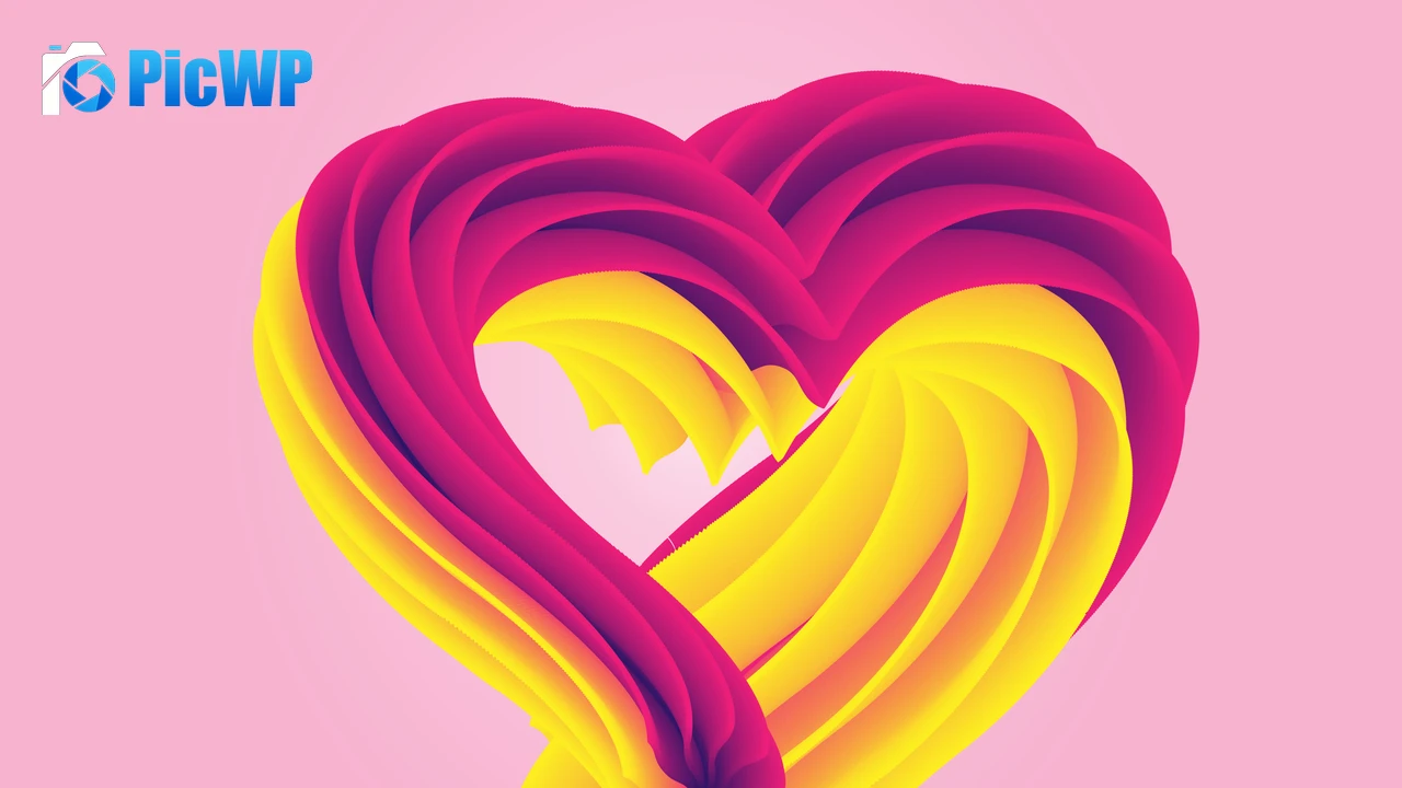 Love heart Pink background 4K PC Wallpaper