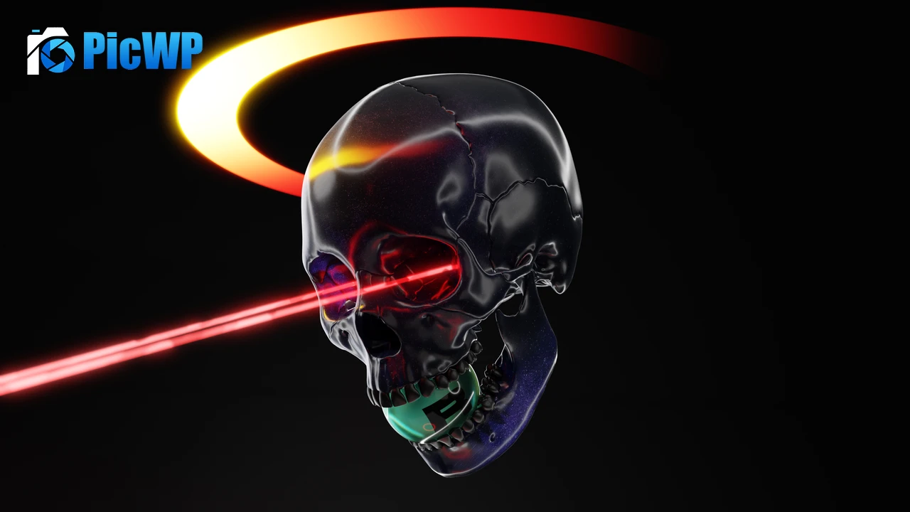 Skull Black background 4K PC Wallpaper