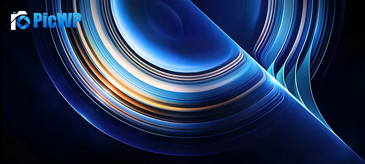 Rings Blue background 5K Wide Wallpaper