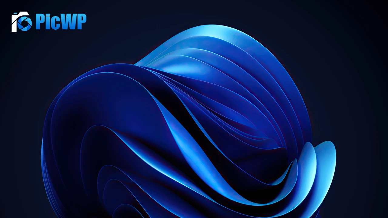 Windows 11 Blue background Dark Theme 4K PC Wallpaper
