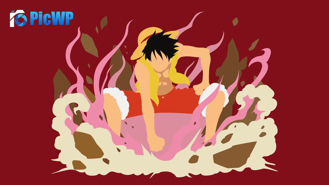 Monkey D. Luffy Minimal art 4K PC Wallpaper