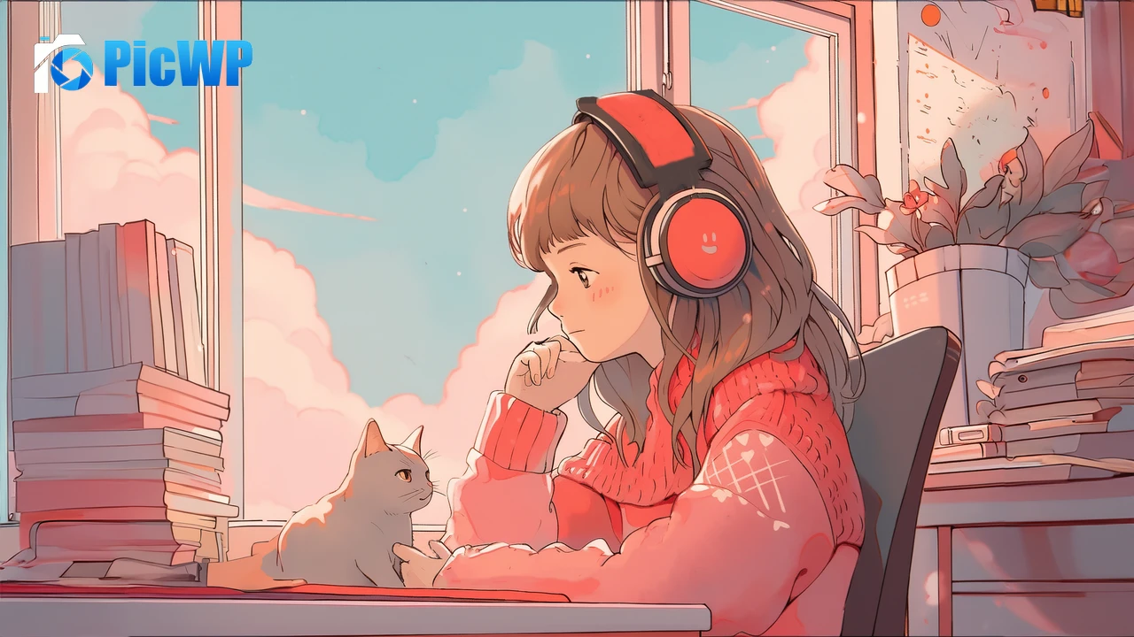 Lofi Anime girl 4K PC Wallpaper