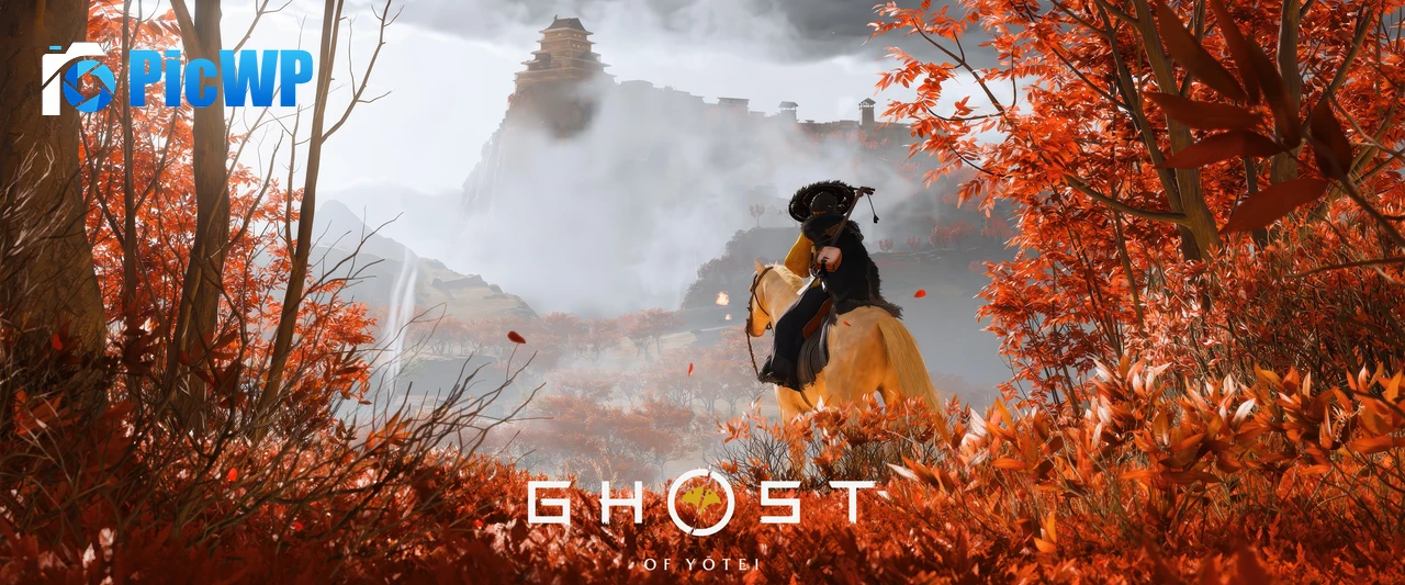 Ghost of Yotei Autumn Scenery 6K Wide Wallpaper