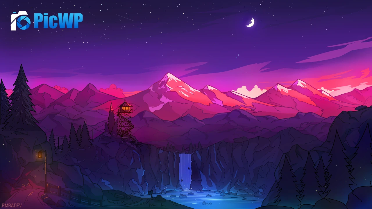 Glacier mountains Waterfall 4K PC Wallpaper