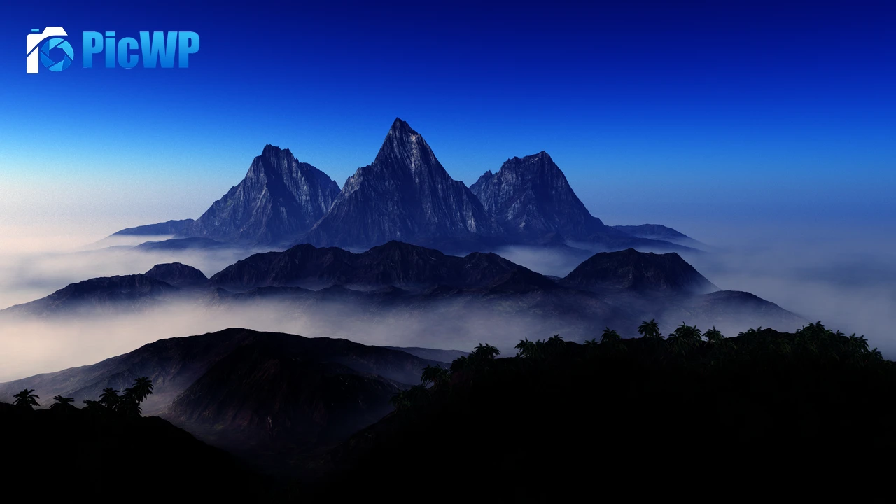 Mountain Peaks Foggy 4K PC Wallpaper