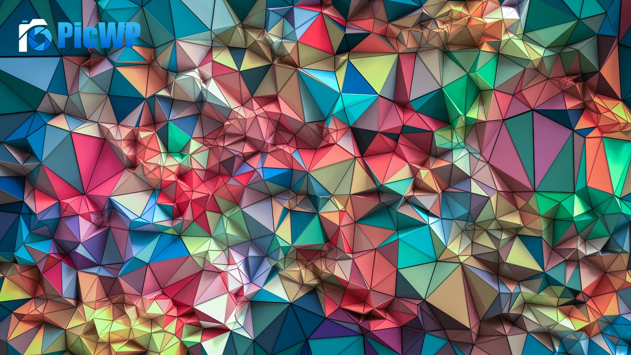 Triangles 3D background 4K PC Wallpaper