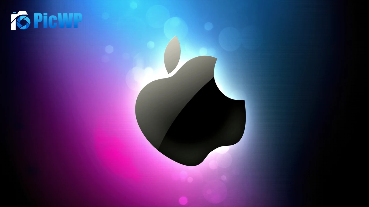 Glowing Apple logo 4K PC Wallpaper