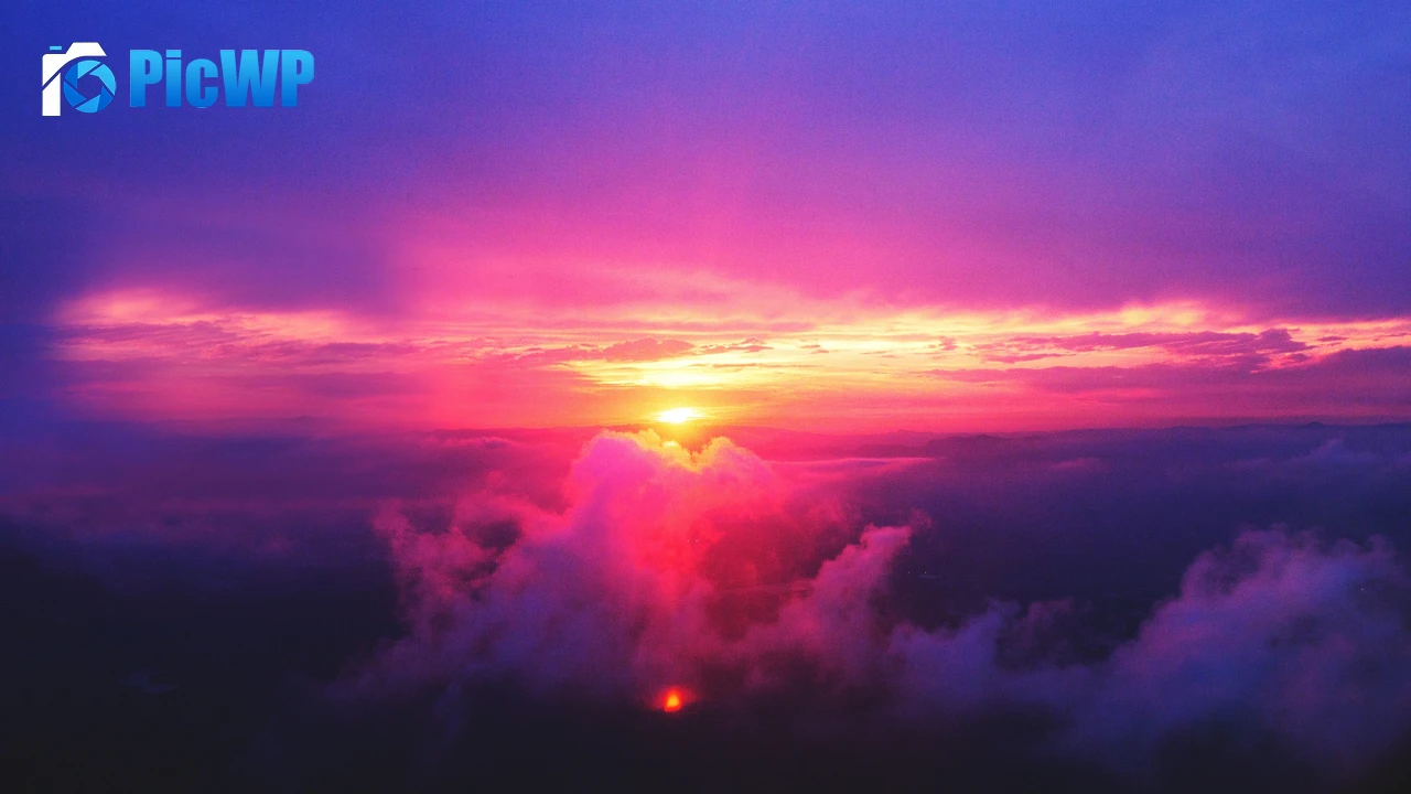 Sunset Cloudy Pink sky 4K PC Wallpaper