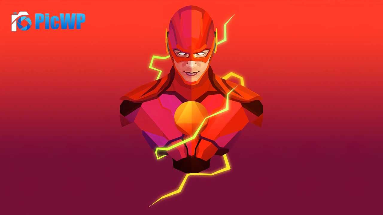 The Flash Low poly 4K PC Wallpaper