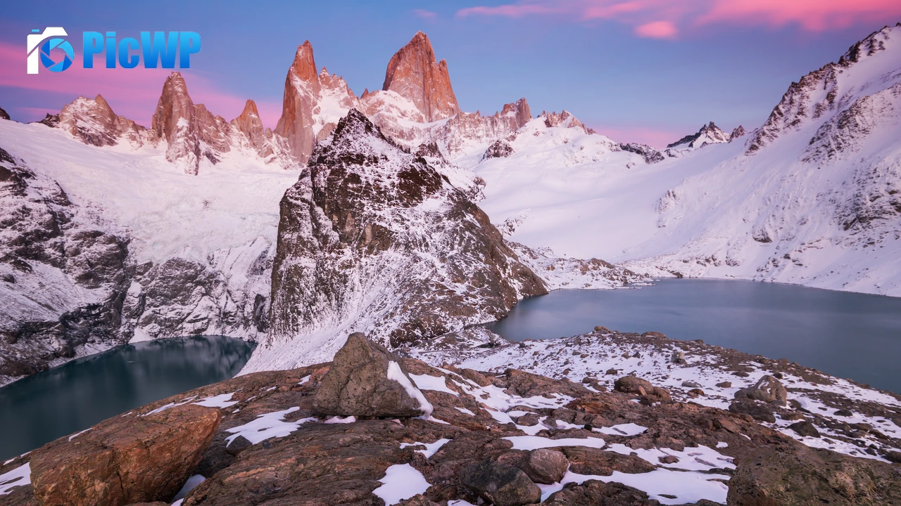 Glacier mountains Winter 4K PC Wallpaper
