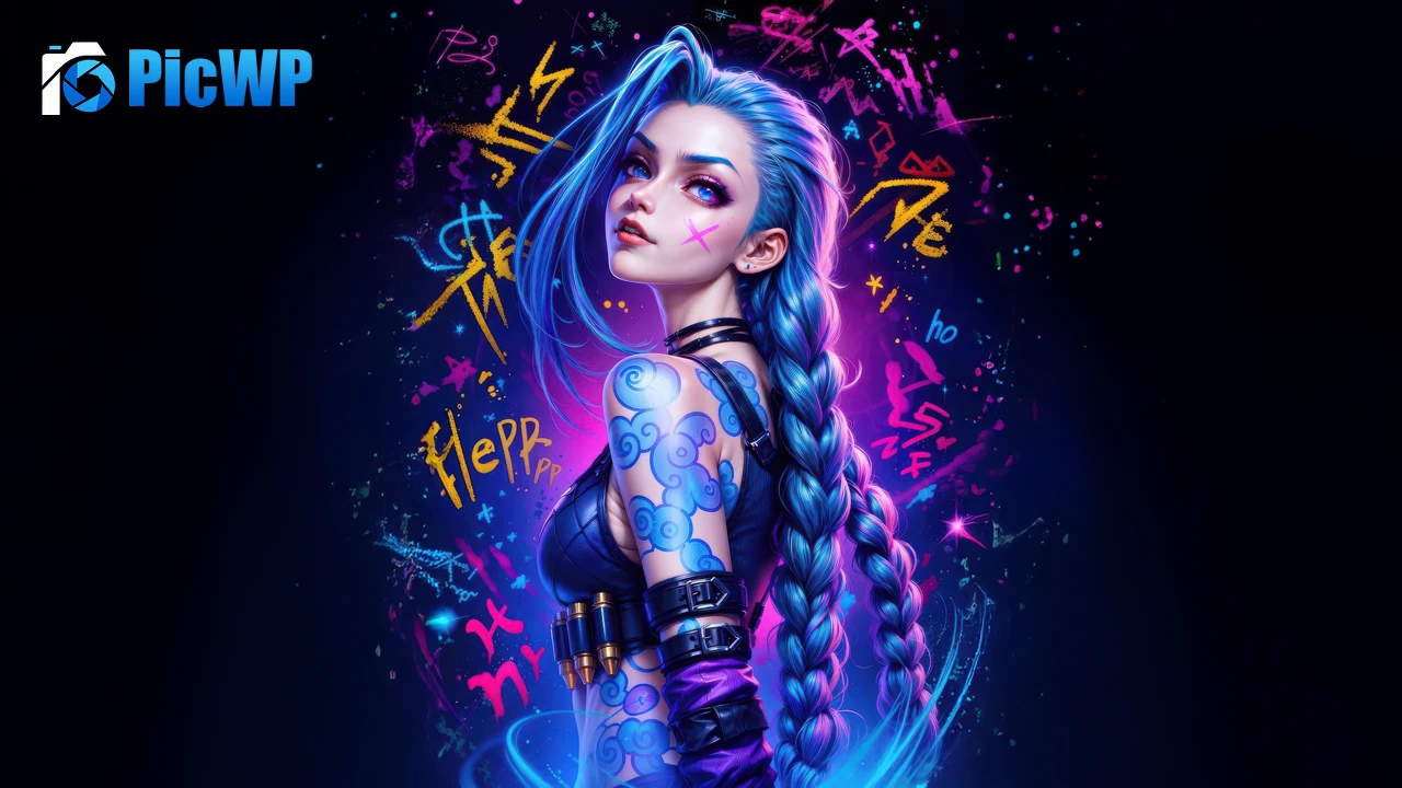 Jinx Colorful art 4K PC Wallpaper