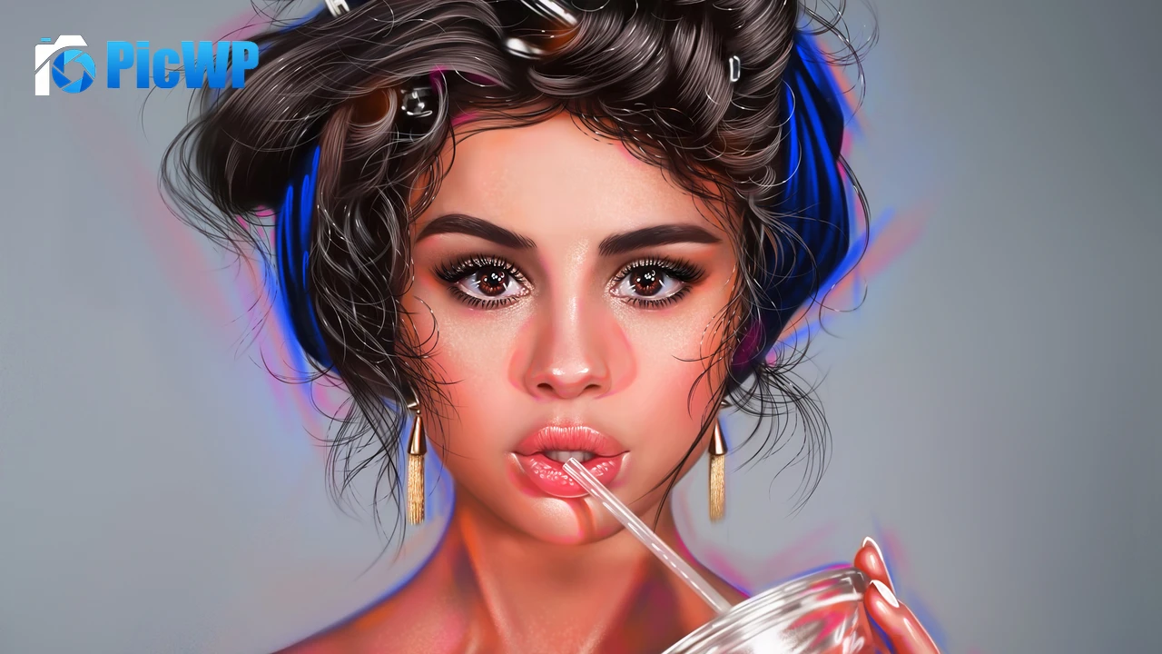 Selena Gomez Digital Art 4K PC Wallpaper