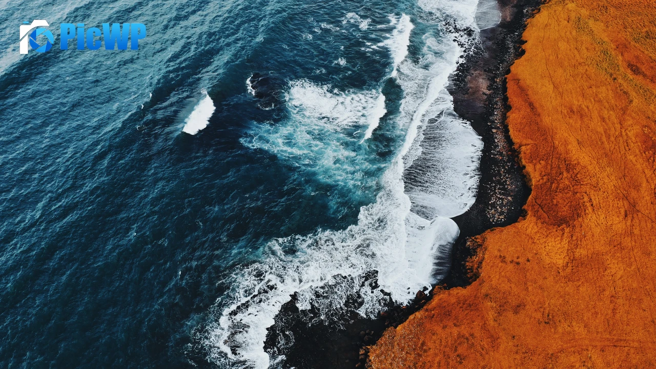 Coastline Aerial view 4K PC Wallpaper