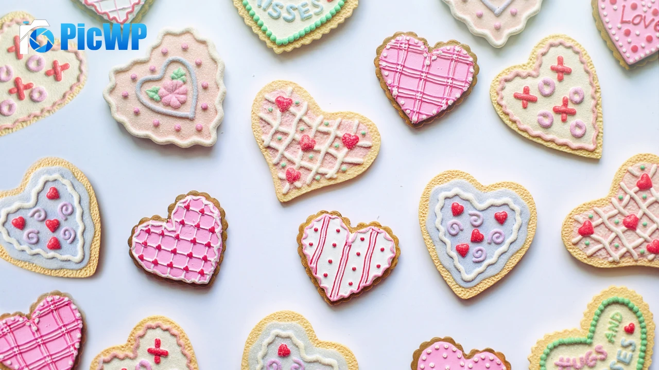 Cookies Heart shape 4K PC Wallpaper