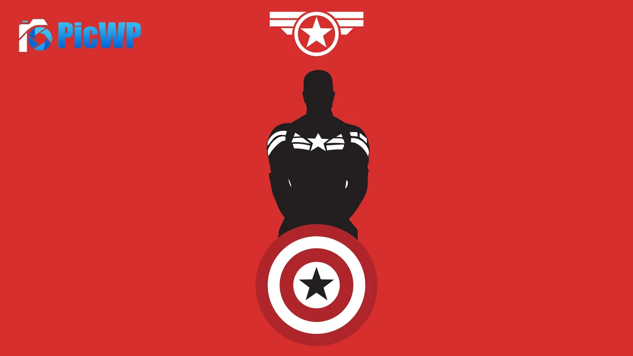 Captain America Minimal art 4K PC Wallpaper