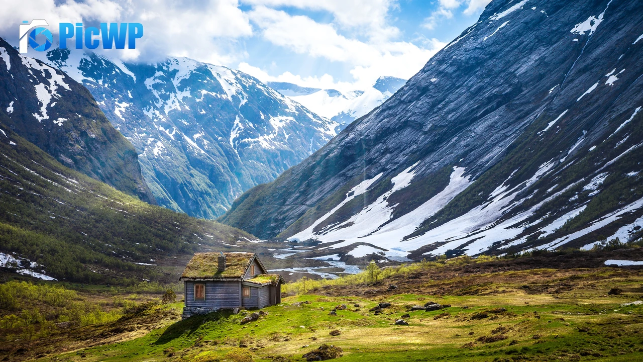 Glacier mountains Norway 4K PC Wallpaper