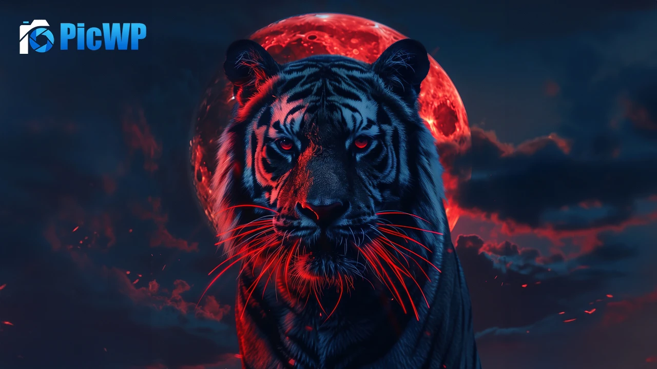 Tiger Red aesthetic 4K PC Wallpaper