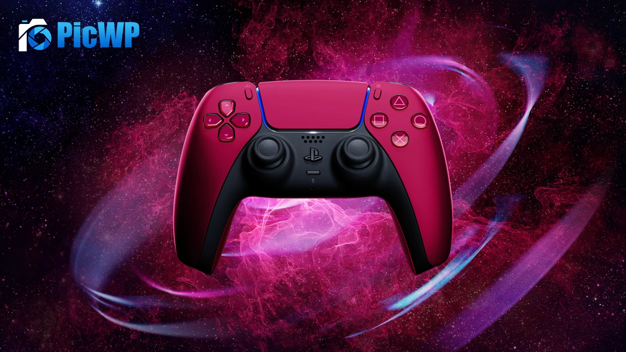Sony PS5 DualSense Wireless Controller Cosmic Red 4K PC Wallpaper