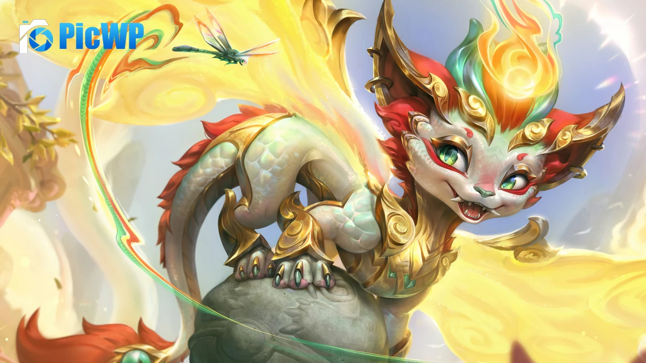 Heavenscale Smolder League of Legends 4K PC Wallpaper