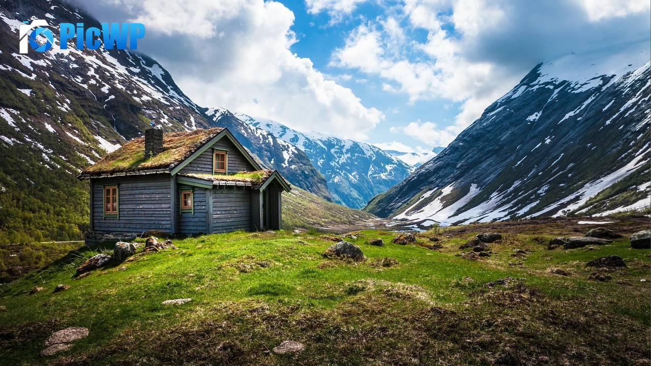 Valley House Wooden House 4K PC Wallpaper