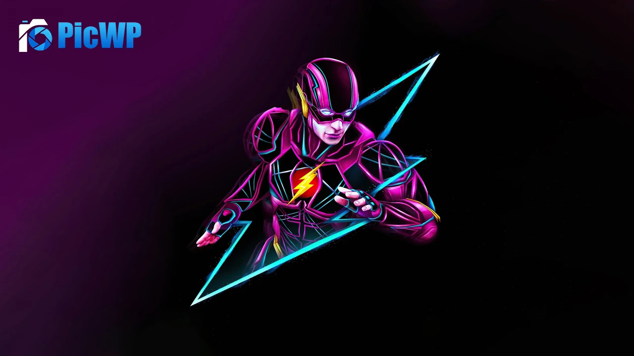 The Flash Neon art 4K PC Wallpaper