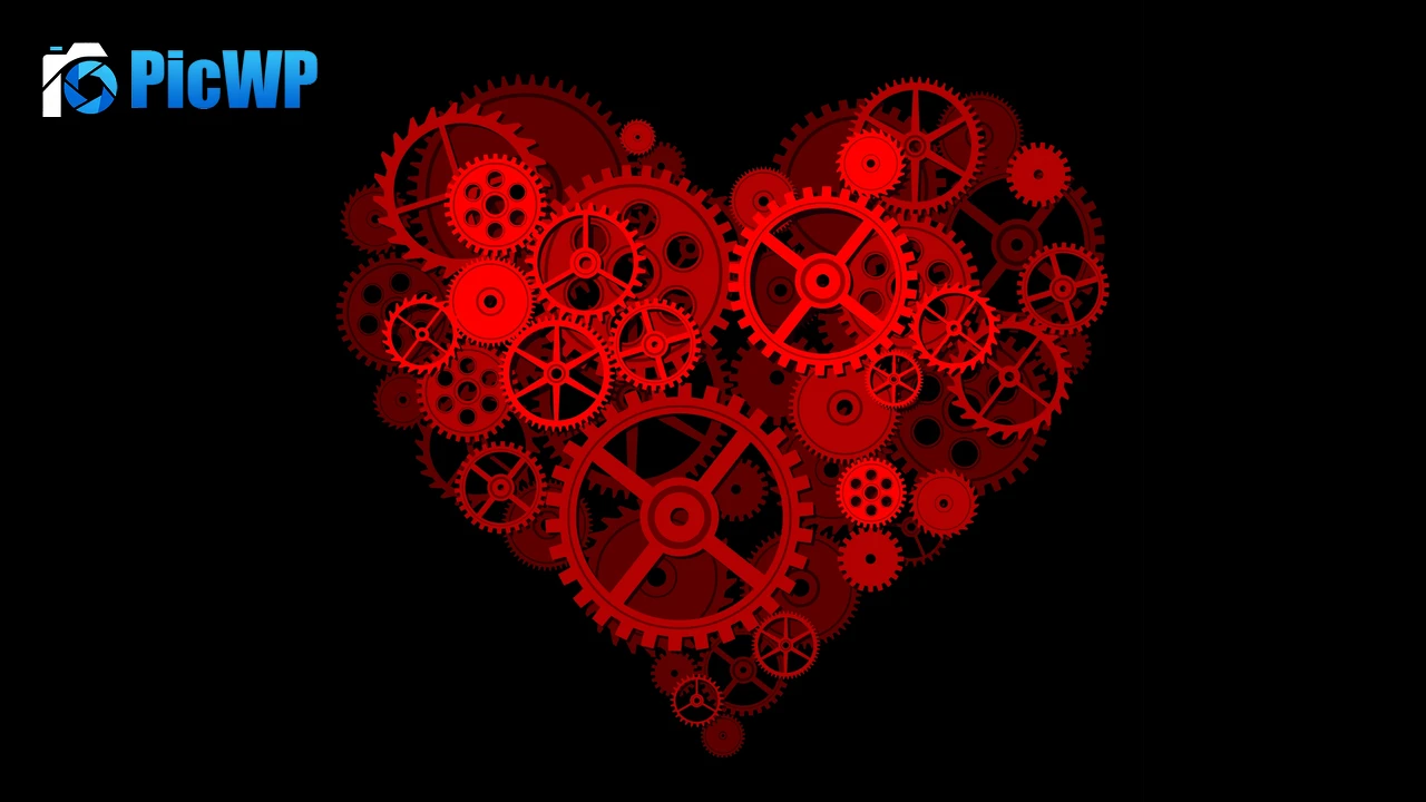 Love heart Gears 4K PC Wallpaper