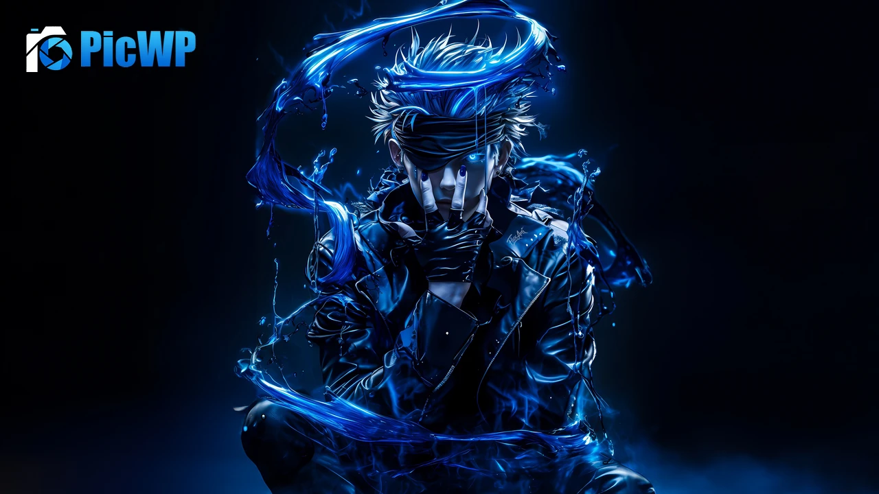 Satoru Gojo Blue aesthetic 4K PC Wallpaper