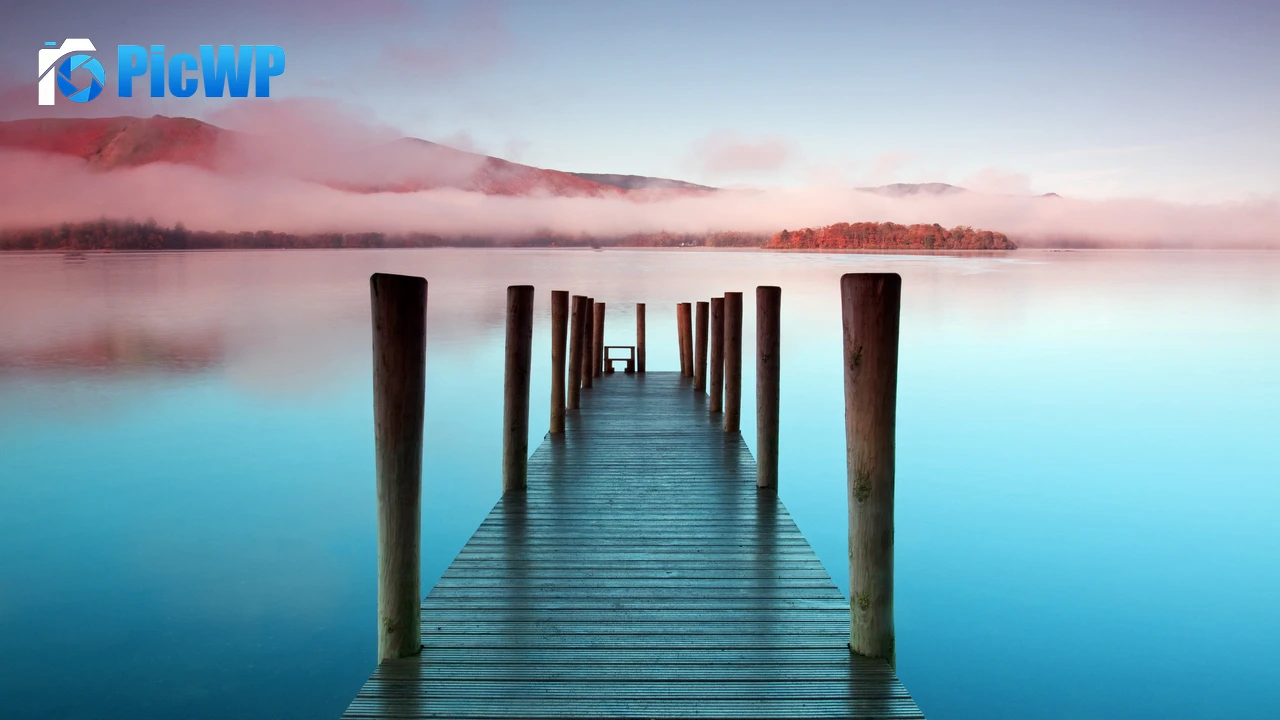 Wooden pier Scenic 4K PC Wallpaper