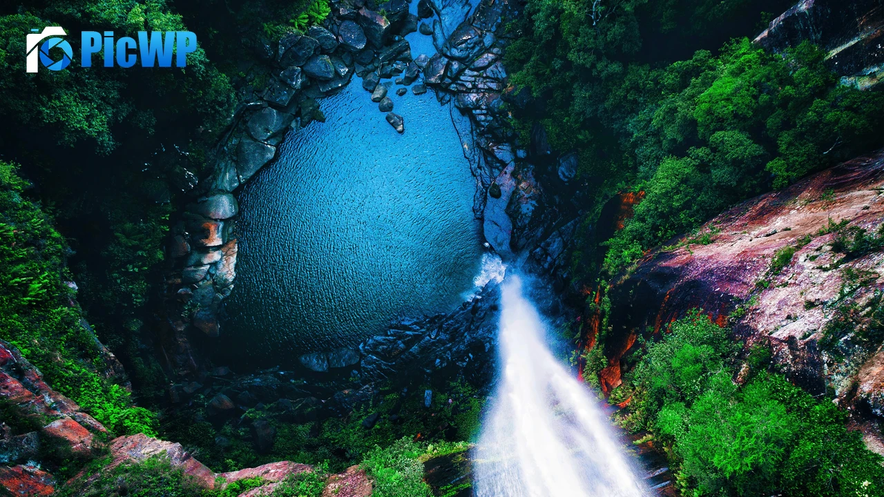 Waterfall Aerial view 4K PC Wallpaper