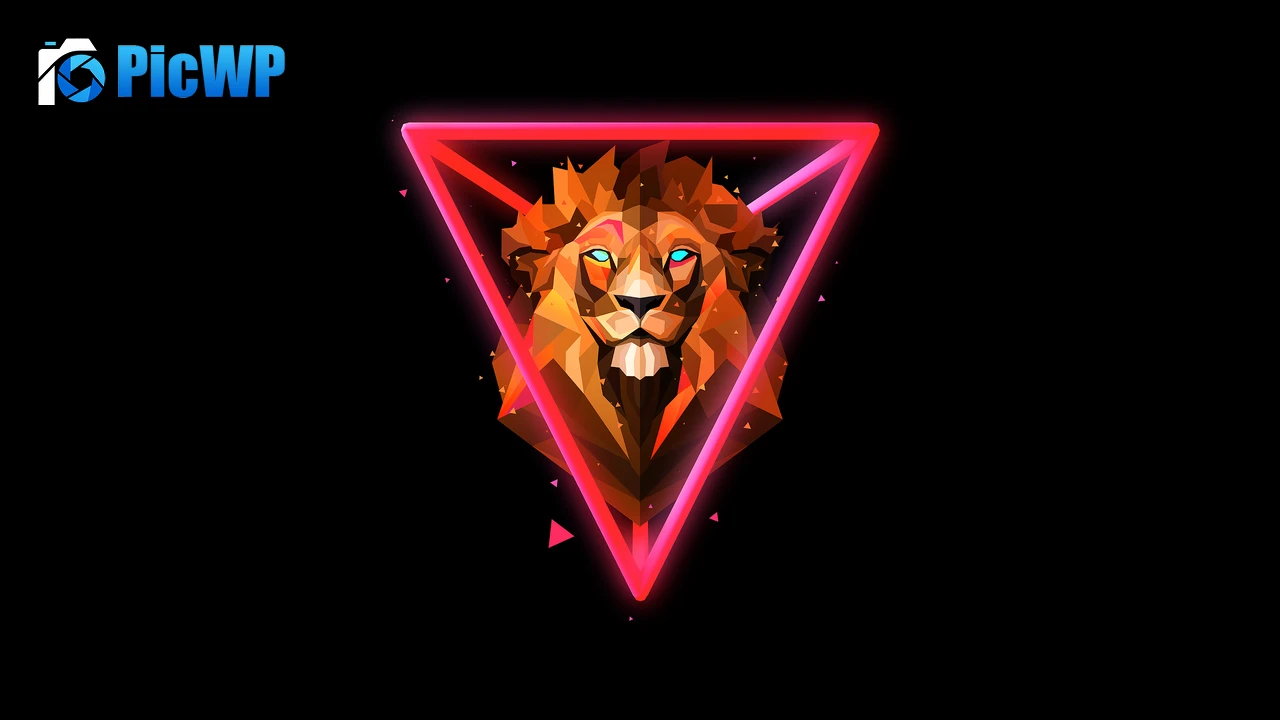 Lion Neon 4K PC Wallpaper