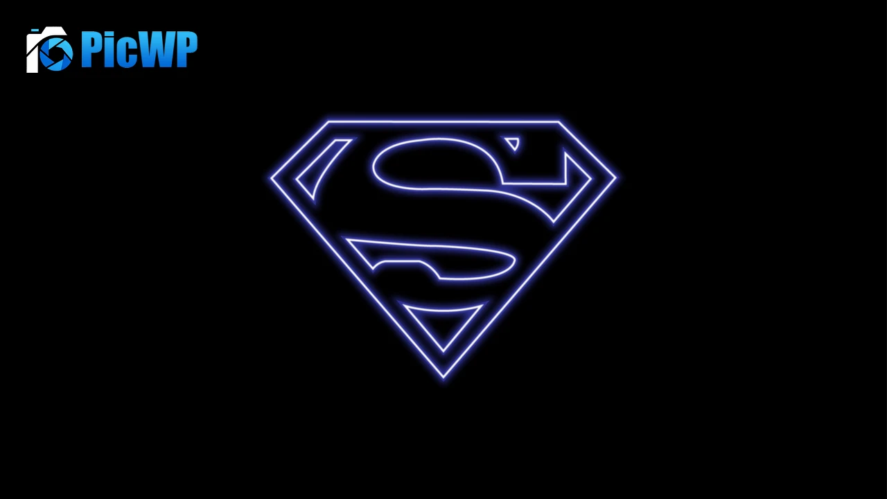Superman Neon Logo AMOLED 4K PC Wallpaper