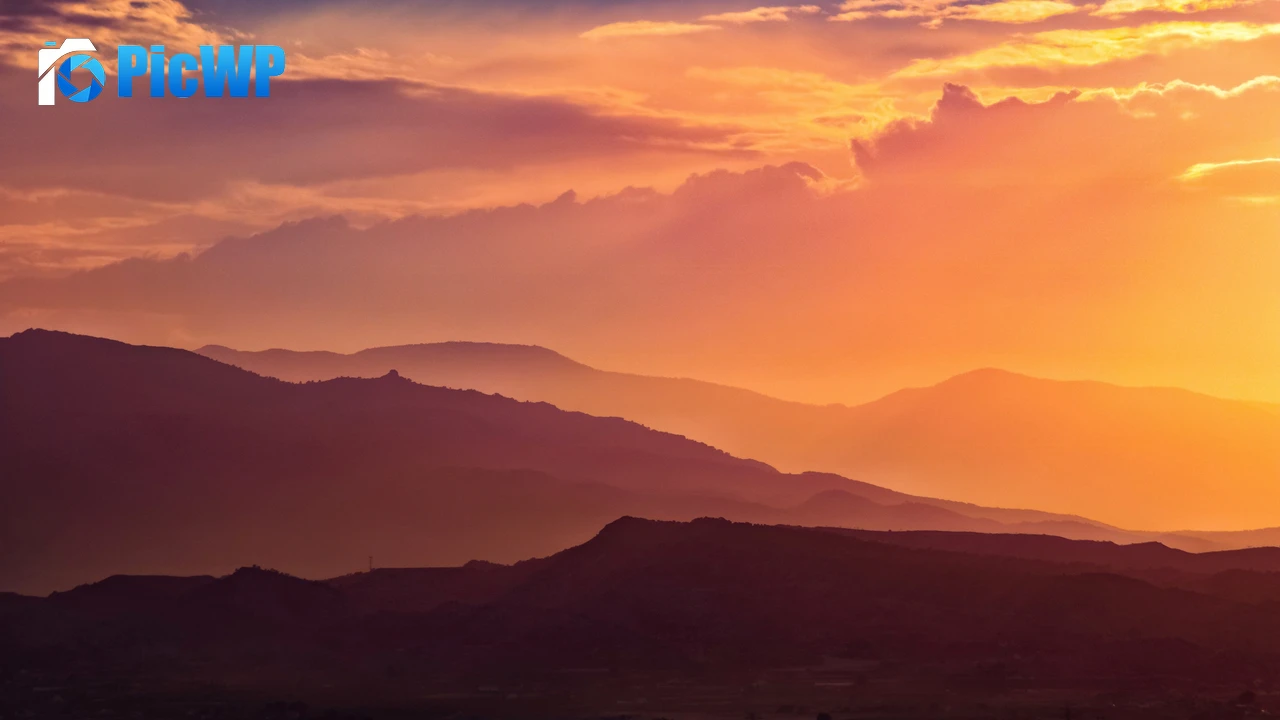 Sunset Mountain range 4K PC Wallpaper