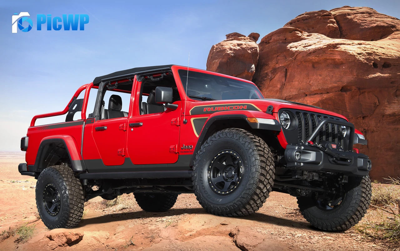 Jeep Red Bare Gladiator Rubicon 2021 3K PC Wallpaper