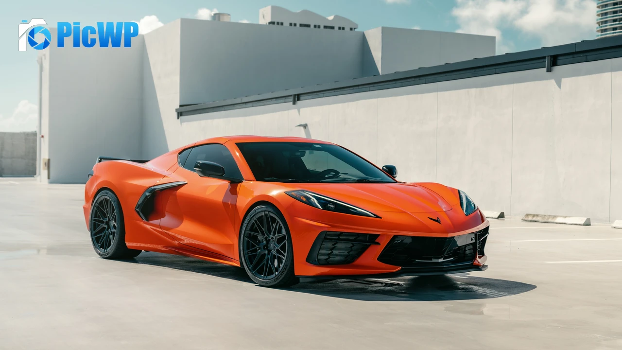 Chevrolet Corvette C8 Orange cars 4K PC Wallpaper